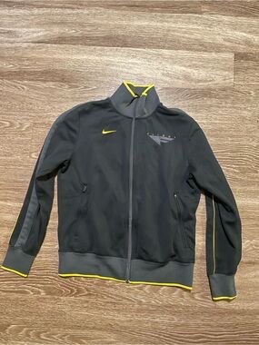 Nike Black Jacket with Yellow Trim Lightweight Zip Jacket